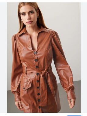 Marissa Webb  Collection Faux Leather Mini Dress